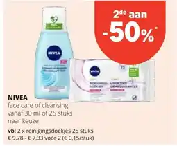 Spar NIVEA reinigingsdoekjes 25 stuks aanbieding