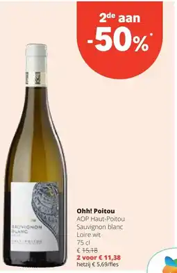 Spar Ohh! Poitou AOP Haut-Poitou Sauvignon blanc Loire wit 75 cl aanbieding