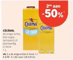 Spar CÉCÉMEL de enige echte in brick 1 L aanbieding