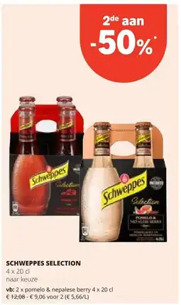 Spar SCHWEPPES SELECTION pomelo & nepalese berry 4 x 20 cl aanbieding