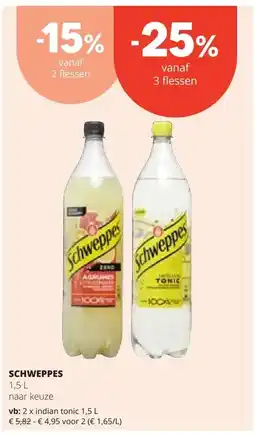 Spar SCHWEPPES indian tonic 1,5 L aanbieding