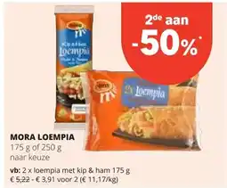 Spar MORA LOEMPIA loempia met kip & ham 175 g aanbieding
