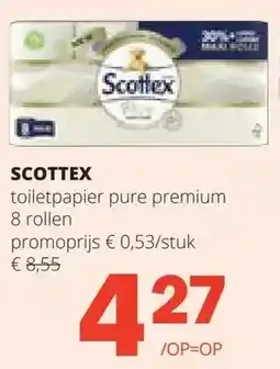 Spar SCOTTEX toiletpapier pure premium 8 rollen aanbieding