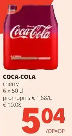 Spar COCA-COLA cherry 6 x 50 cl aanbieding
