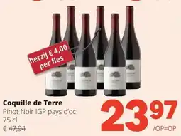 Spar Coquille de Terre Pinot Noir IGP pays d'oс 75 cl aanbieding