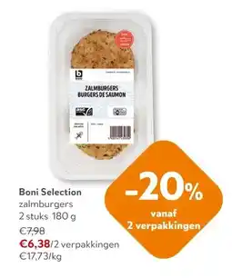 OKay Boni Selection zalmburgers 2 stuks 180 g aanbieding