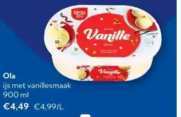 OKay Ola ijs met vanillesmaak 900 ml aanbieding