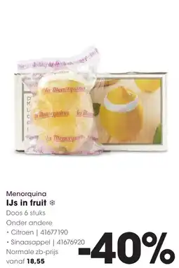 Hanos Menorquina IJs in fruit aanbieding
