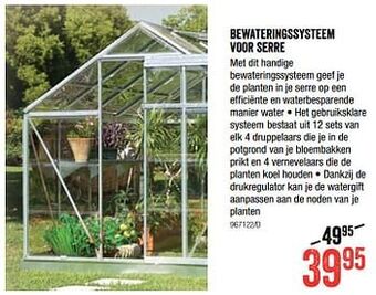Bewateringssysteem voor serre
