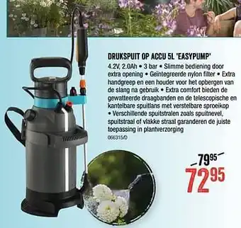 HandyHome Drukspuit op accu easypump aanbieding
