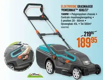 HandyHome Gardena elektrische grasmaaier powermax 1600-37 aanbieding