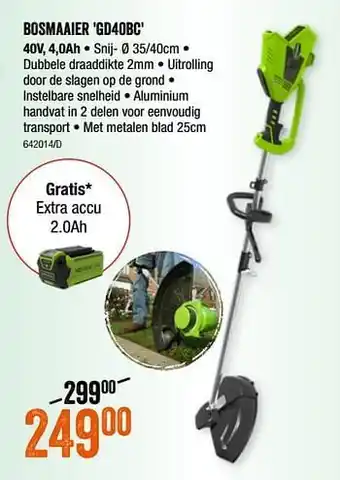 HandyHome Greenworks bosmaaier gd40bc aanbieding