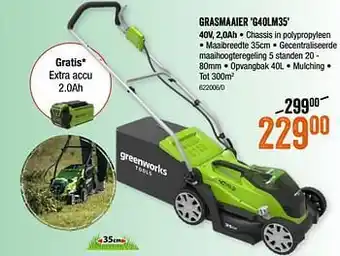 HandyHome Greenworks grasmaaier g40lm35 aanbieding
