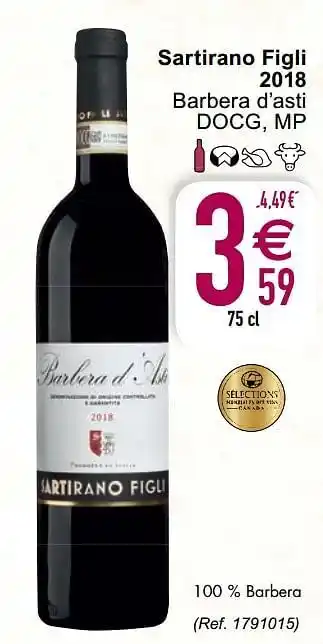 Sartirano figli 2018 barbera d`asti docg mp