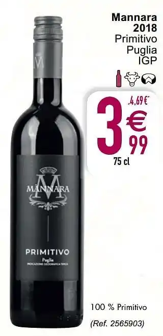 Cora Mannara 2018 primitivo puglia igp aanbieding