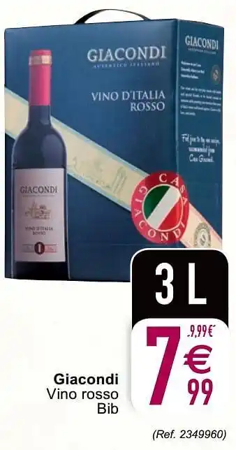 Cora Giacondi vino rosso bib aanbieding