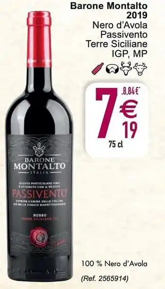 Cora Barone montalto 2019 nero d`avola passivento terre siciliane igp mp aanbieding