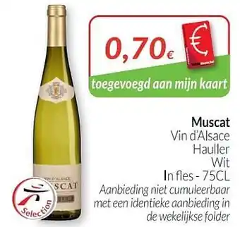 Intermarché Muscat vin d`alsace hauller wit aanbieding