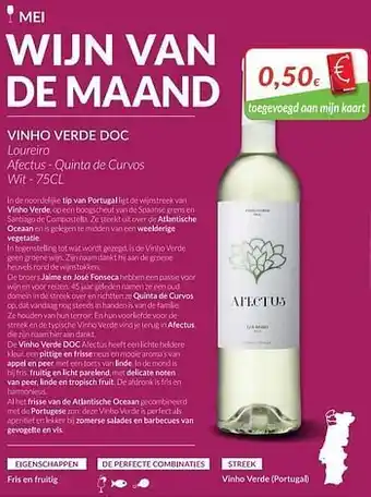 Intermarché Vinho verde doc loureiro afectus quinta de curvos wit aanbieding