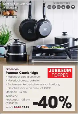 Hanos GreenPan Pannen Cambridge aanbieding