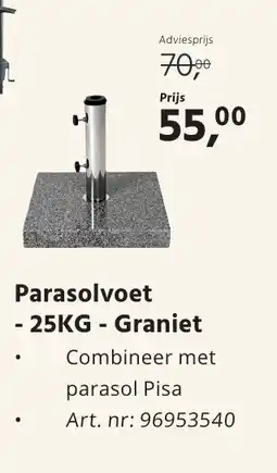 Hanos Parasolvoet 25KG Graniet aanbieding