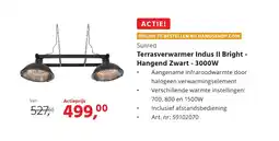 Hanos Sunred Terrasverwarmer Indus II Bright Hangend Zwart aanbieding