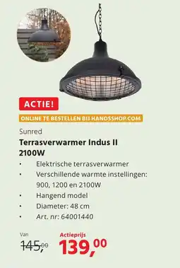 Hanos Sunred Terrasverwarmer Indus II aanbieding