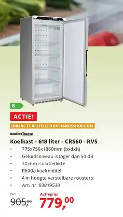 Hanos Koelkast CRS60 RVS aanbieding