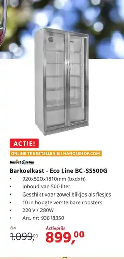 Hanos Barkoelkast Eco Line BC-SS500G aanbieding