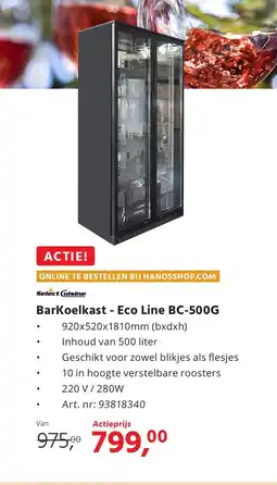 Hanos Barkoelkast Eco Line BC-500G aanbieding