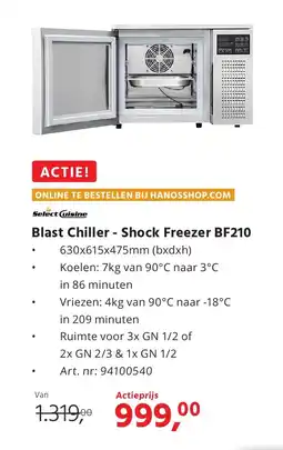 Hanos Blast Chiller Shock Freezer BF210 aanbieding
