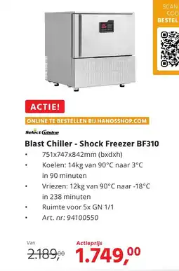 Hanos Blast Chiller Shock Freezer BF310 aanbieding