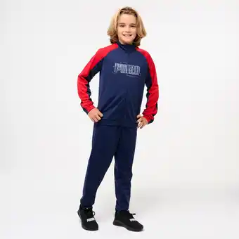 Decathlon Polyester trainingspak voor kinderen blauw rood aanbieding