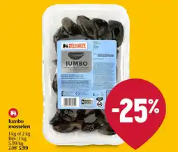 Delhaize Jumbo mosselen aanbieding