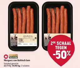 Delhaize Merguez van Keltisch lam aanbieding
