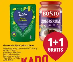 Delhaize Gestoomde rijst of quinoa of saus aanbieding