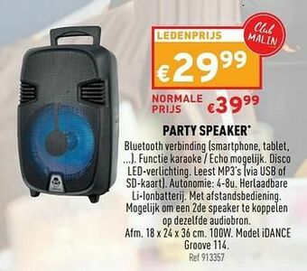 Trafic I dance party speaker aanbieding