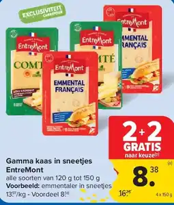 Carrefour Gamma kaas in sneetjes EntreMont aanbieding
