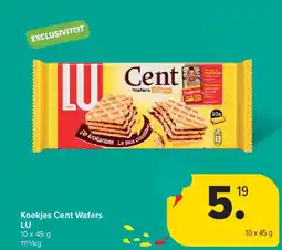 Carrefour Koekjes Cent Wafers LU aanbieding