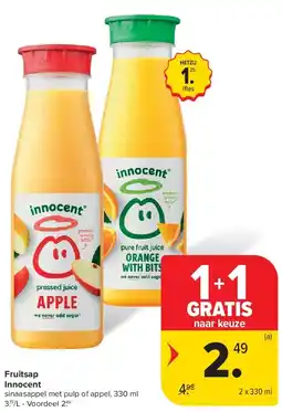 Carrefour Fruitsap Innocent aanbieding