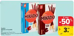 Carrefour Koekjes Mikado en Croustille LU aanbieding