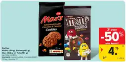 Carrefour Koekjes M&M’s (180 g), Bounty (180 g), Mars (162 g) en Twix (144 g) aanbieding