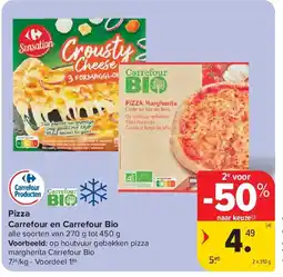 Carrefour Pizza Carrefour en Carrefour Bio aanbieding
