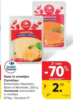 Carrefour Kaas in sneetjes Carrefour aanbieding