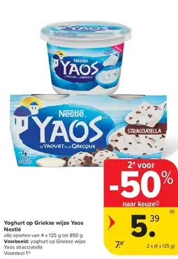 Carrefour Yoghurt op Griekse wijze Yaos Nestlé aanbieding
