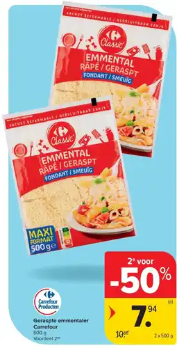 Carrefour Geraspte emmentaler Carrefour aanbieding