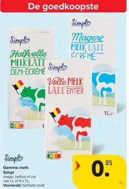 Carrefour Gamma melk Simpl aanbieding