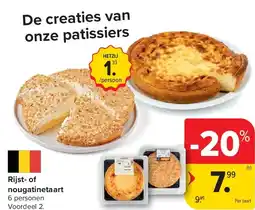 Carrefour Rijst- of nougatinetaart aanbieding