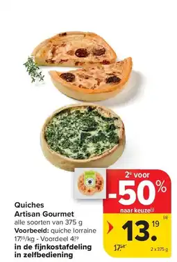 Carrefour Quiches Artisan Gourmet aanbieding