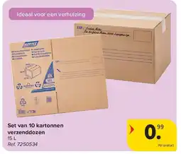 Carrefour Set van 10 kartonnen verzenddozen aanbieding